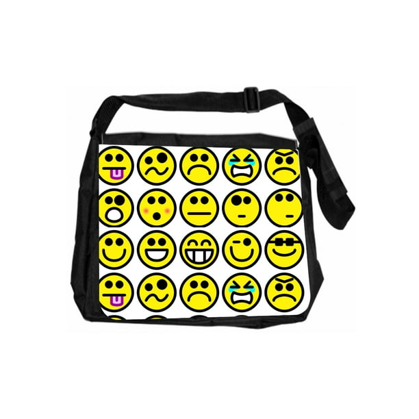 Happy Face Emoji Expression Cross Body Shoulder Messenger Laptop Bag